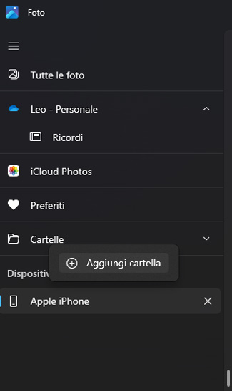 Per creare una cartella